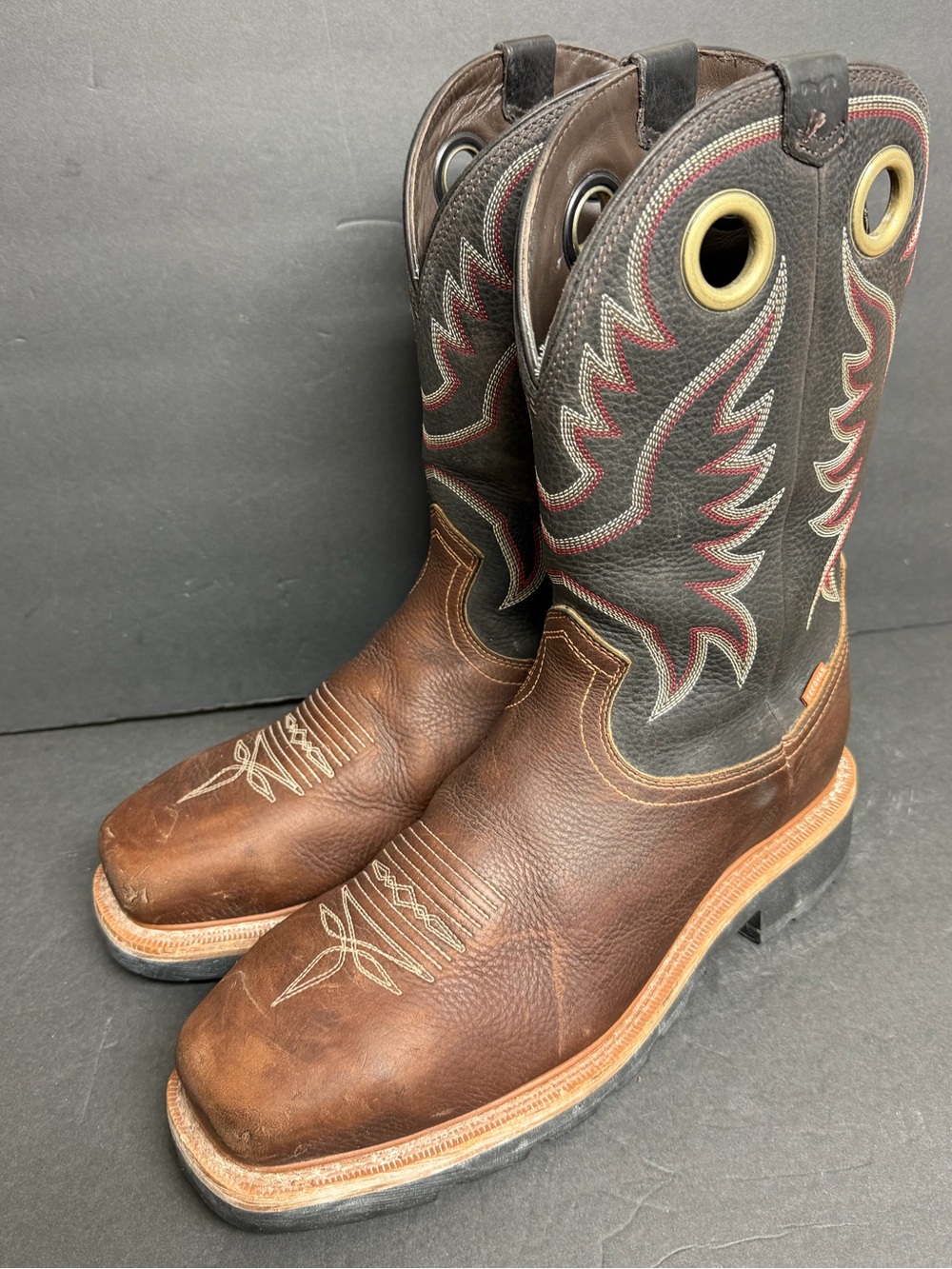 Tecovas Men's LongHaul Brown 11In Tobacco WP Composite Square Toe Work Boots 12D